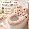 Zipper Closure Furry Toilet Cover Thickened Bathroom Toilet Pad Toilet Seat Cushion  Home Bathroom
