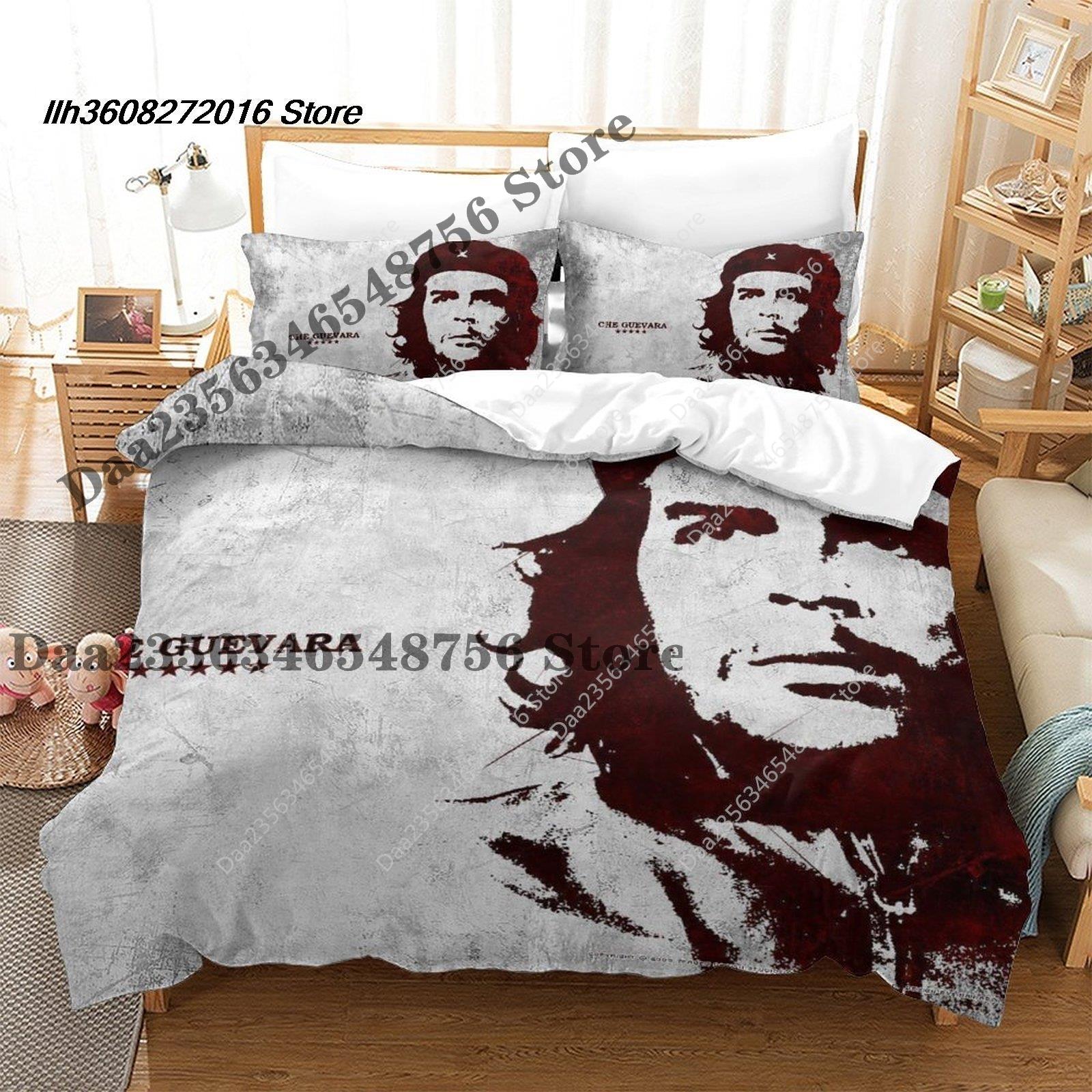 

New Che Guevara Bedding Set Single Twin Full Queen King Size Bed Set Aldult Kid Bedroom Duvetcover Sets 3D Print Anime Bed US Full(200*230cm)3pcs