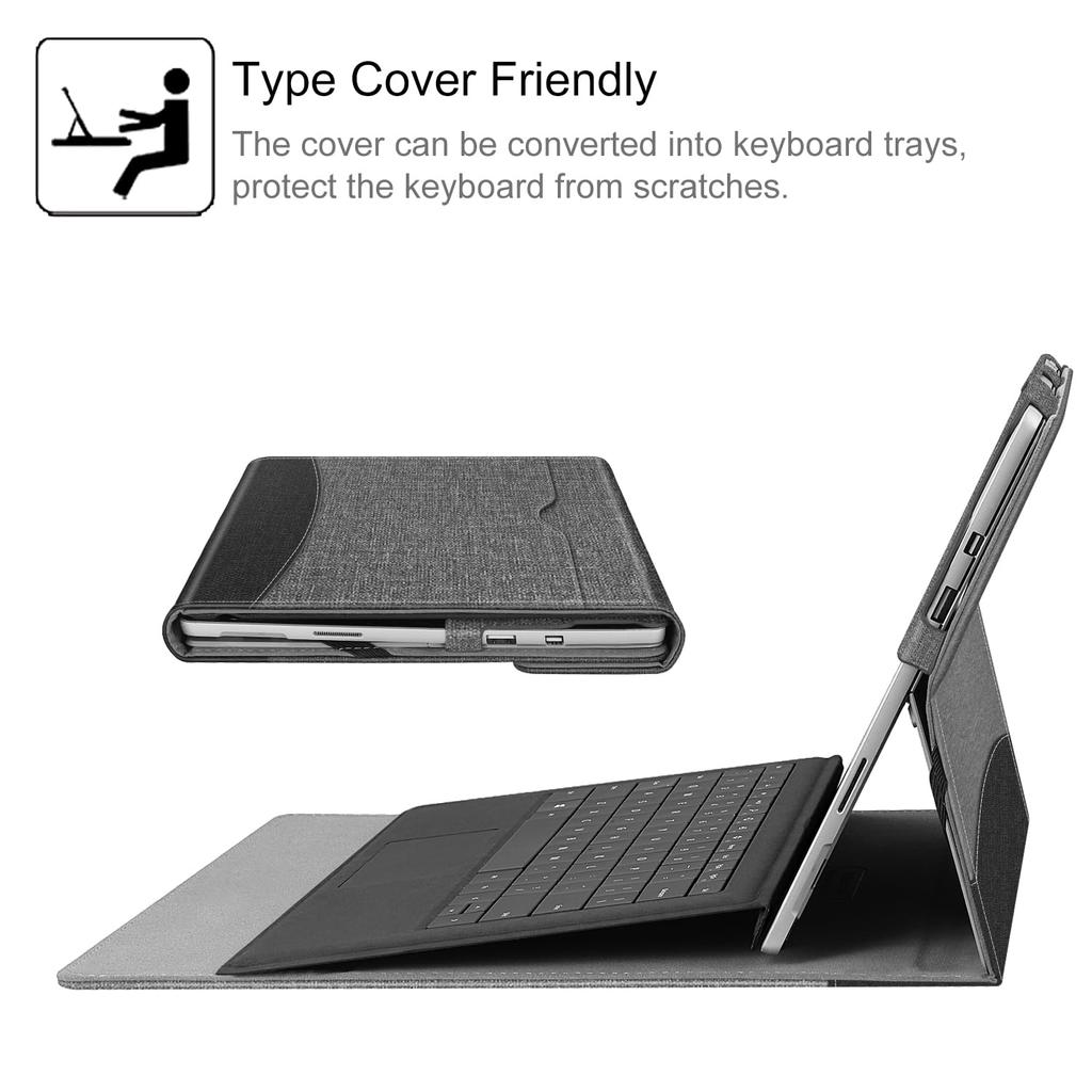 Fintie Case for Microsoft Surface Pro Slim Tablet Case with PU Leather with Pocket and Pen Holder for Storage 7/6/5 (2017/4/3), Stand, Multi-Viewing