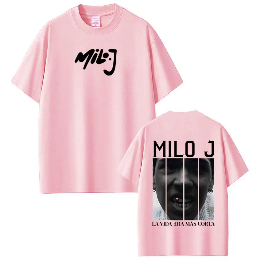 Rapper Milo J La Vida Era Mas Corta Album Tshirt Unisex Women Harajuku Tshirts Summer Loose Casual Cotton Vintage Tshirt Tops