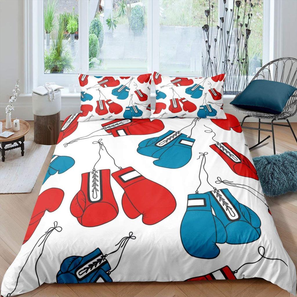 Boxen Königin Bettbezug Gamer Wettbewerbs Sport Bettwäsche Set Galaxie Hell Bunt Steppdeckenbezug Polyester Bettdeckenbezug