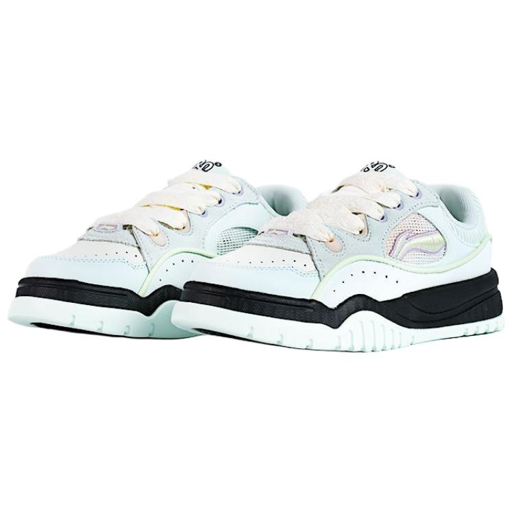 Li-Ning Classic Fashion Versatile Non-Slip Wear-Resistant Low-Top Skate Shoes Women Sneakers Sand-Blue AGCV280-3