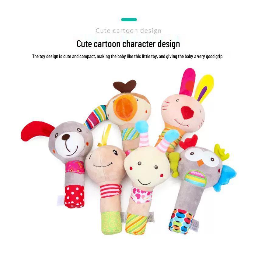 BBSKY Plush Rabbit Baby Rattle and Squeeze Toy