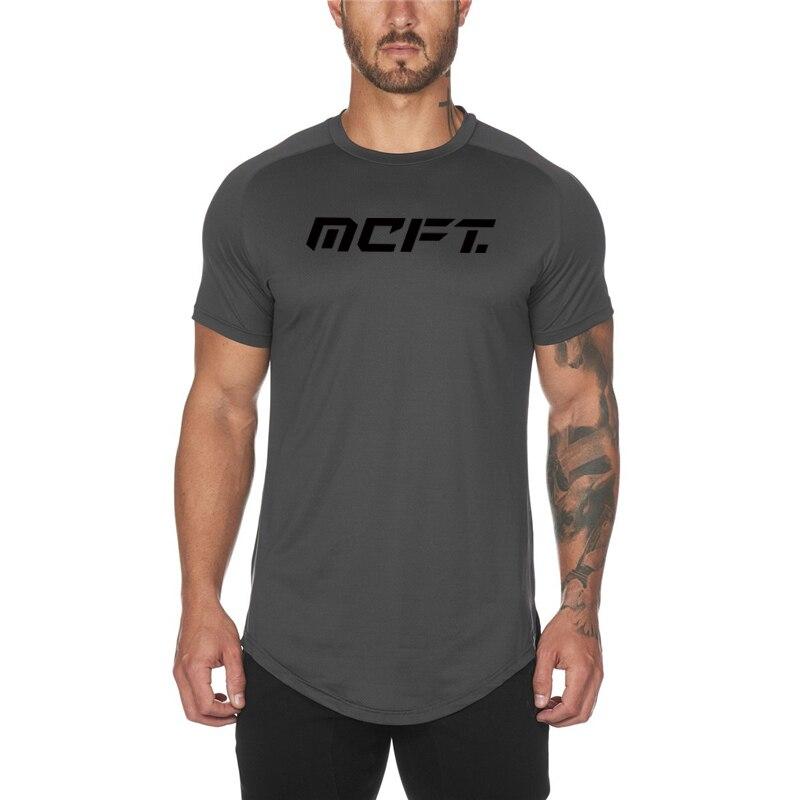 Muscleguys - Tricou de fitness pentru bărbați, sport, casual, respirabil, cu mânecă scurtă, cu decolteu în formă de O