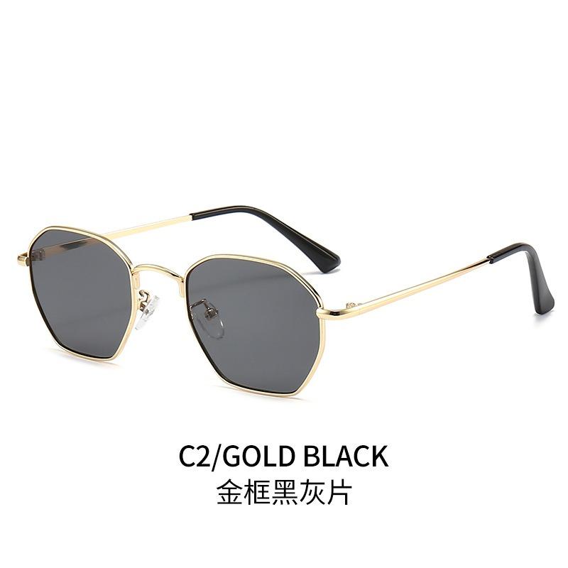 2023 Unique Personal Vintage Polygon Men and Women Sunglasses Metal Frame Irregular Frame Fashion Sunglasses