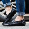 Summer Fashion Men Loafers Italian Casual Luxury Brand Men Shoes Genuine Leather Light Breathable Slip on Boat Shoes