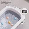 Foldable, Temperature-Sensing Baby and Toddler Bathtub for Sitting or Lying