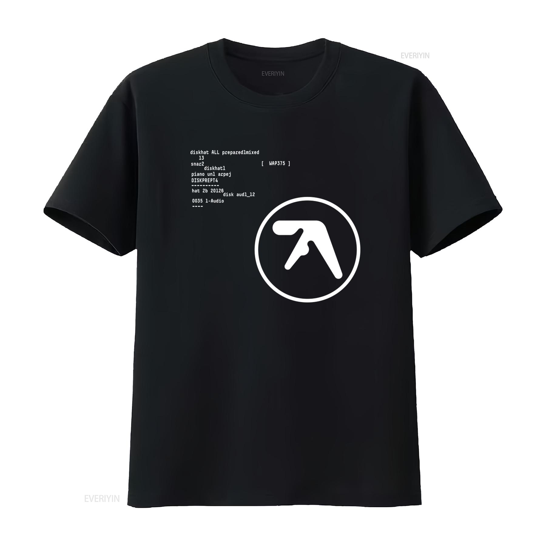 

Aphex Twin T shirt R2NY Design Black White Print vintage Washed Top For Everyday Wear Stretched Comfortable Breathable 4XL