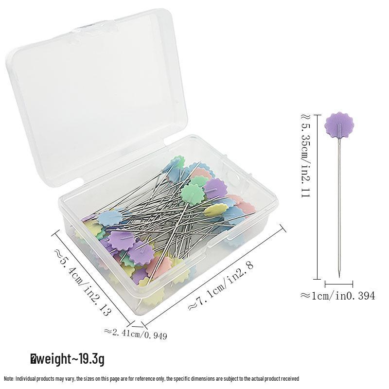 Sewing Patchwork Tools: Plum Blossom Flower Pattern Positioning Pins, 50pcs or 100pcs per Box