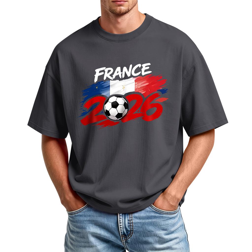 Men's Printed Round Neck T-Shirt Casual Sports Short-Sleeve Top