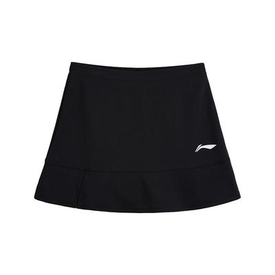 Li Ning Badminton Sport Laufrock Hose Anti-Exposure Vielseitiger Rock Damenröcke Schwarz ASKV382-1