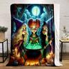 Witches Brewing Potion Under Full Moon Print Blanket Soft and Cozy Perfect for the Living Room Bed Sofa or a Nap,gift
