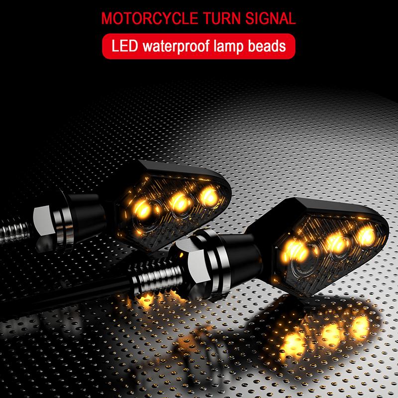 2Pcs Motorcycle Led Turn Signal Light Ip65 Waterproof Motorcycle Led Turn Signal Indicator 3 Led 12V Motorbike Accessories