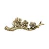 Solid Brass Plum Blossom Incense and Pen Holder - Retro Patina Copper Art Ornament