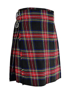 Skotský kilt tartan Black Stewart Tradiční highlandský svatební párty oděv