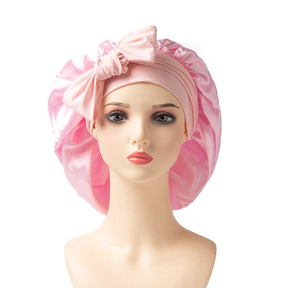 Solid Color Hair Care Cap Satin Material Satin Sleep Bonnet Protective Hair Bonnet For Women