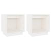 Tables de chevet - Maison Exclusive - Blanc - Bois de pin massif - 40x30x40 cm