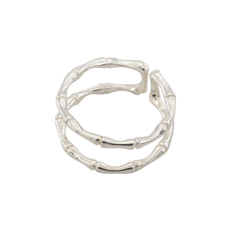 Stunning Korean S925 Sterling Silver Ring With Open Adjustable Size For Women