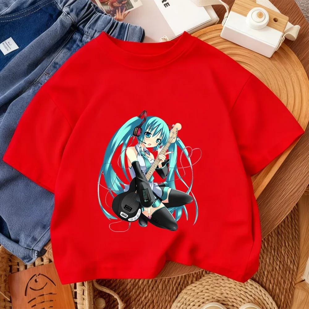 Fashion Children T Shirt Hatsune Miku Cute Kawaii Design Boys Girls Summer Street Style Crew Neck Outfit 314 Years