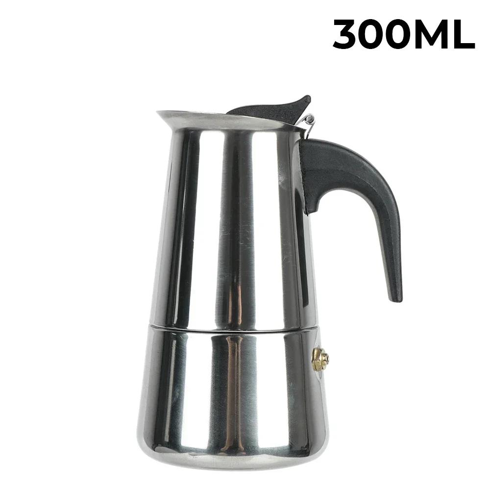 Stainless Steel Moka Pot 2/4/6 Cups Italian Espresso Maker Stovetop Coffee Machine for Home Kitchen Premium Filter Coffee Pot