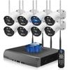 OHWOAI Security Camera Set with Talk and Double Wireless for Outdoor and Power for Home Surveillance (8 Cameras) Two-Way Antennas, Use, Wide-Angle
