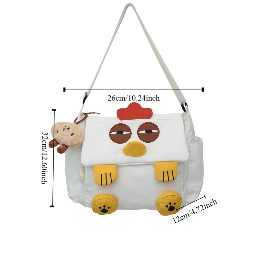 Cartoon Hen Shape School Bag Cute Students Book Bag Fashion Chicken Nylon Shoulder Bag  Travel