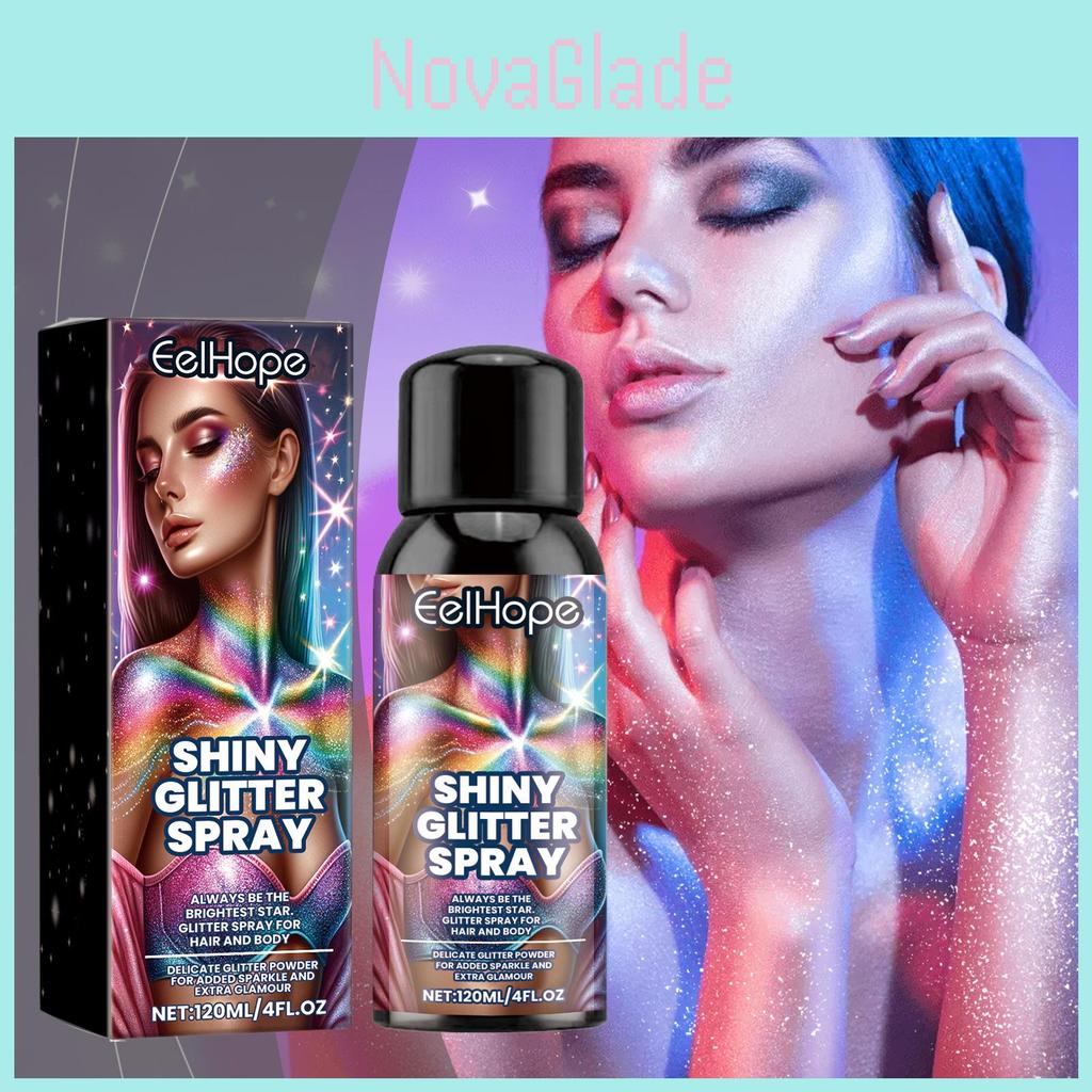 Eelhope Stage Makeup Shimmer Spray For Festive Events Body And Hair Radiance 120ml