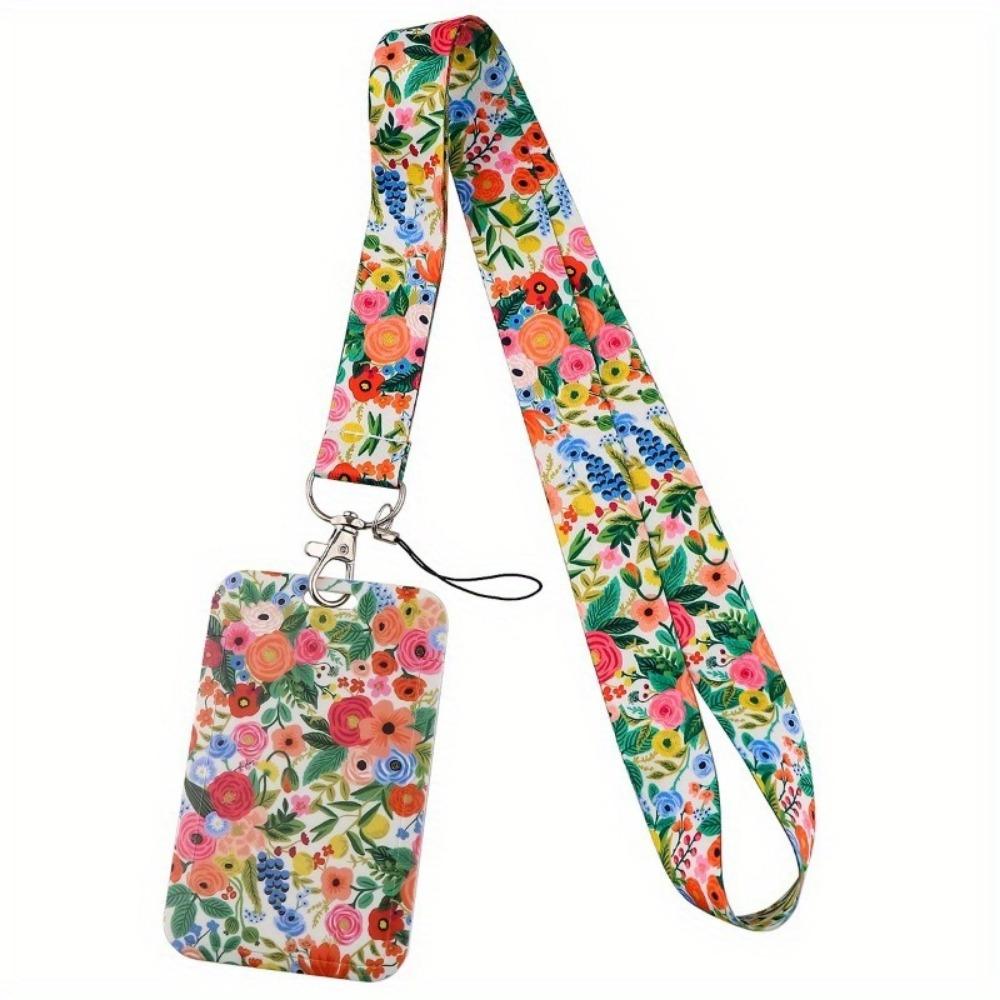 1PC New Fashion Flowers Neck Strap Vintage Lanyard for Key ID Card Gym USB Badge Holder DIY Hang Rope Phone Accessories