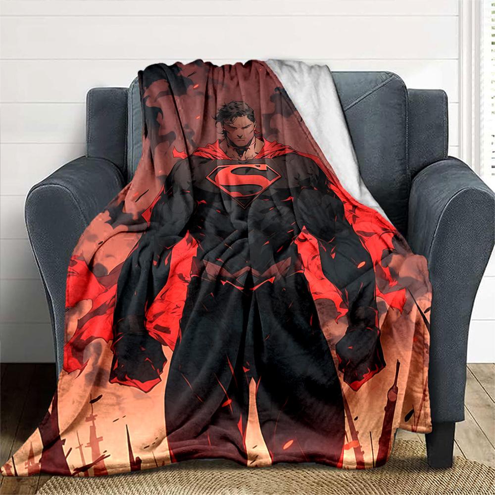 1pc Superman Black Suit Flannel Blanket Soft Warm Throw for Home, Office, Travel, All-Season Cozy Bedding GiftL1100