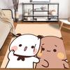 Cute Cartoon Panda and Bear Illustration On Soft Beige Background Carpet Design Suitable for Use As an Anti-slip1 For1room and Bedroom Sofas