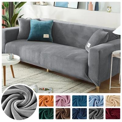 Thick Velvet Plush Sofa Cover For Living Room 1/2/3/4 Seater Elastic L Shaped Corner Armchair Sofa Slipcover Furniture Protector