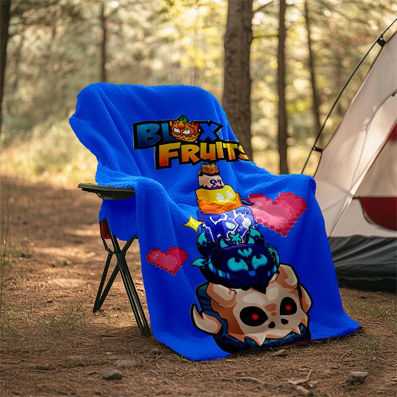 Coperta Stampata Tema Blox Fruits - Perfetta per Divano, Letto, Viaggio e Uso Esterno | Lavabile in Lavatrice, Accogliente e Durevole.