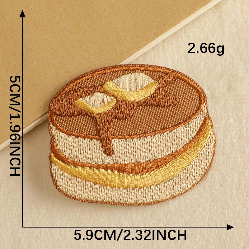 Embroidery label Original cartoon food biscuits Embroidery sticker Self-adhesive patch sticker Accessories cloth sticker