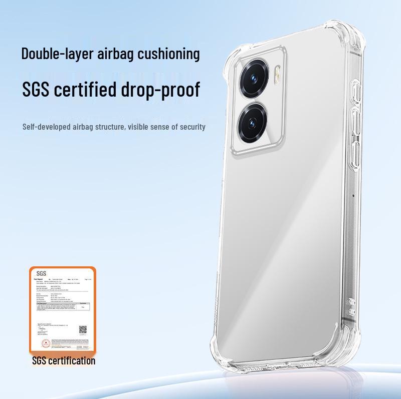 Vivoy77/Y77E Shockproof Transparent TPU Case with Airbag Corners and Sleek Design