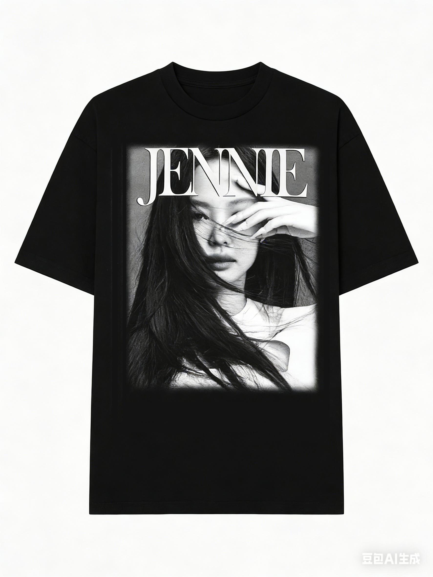 

HHbrand Jennie Graphic T-Shirt Retro American Style with Jennie Image Unisex Streetwear Tee Suitable for Everyday Casual Wear Crew Neck Summer Top For M