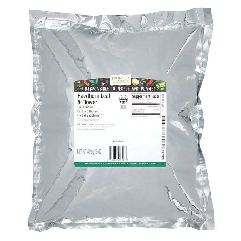 Organic Cut & Sifted Hawthorn Leaf & Flower, 16 Oz (453 G)