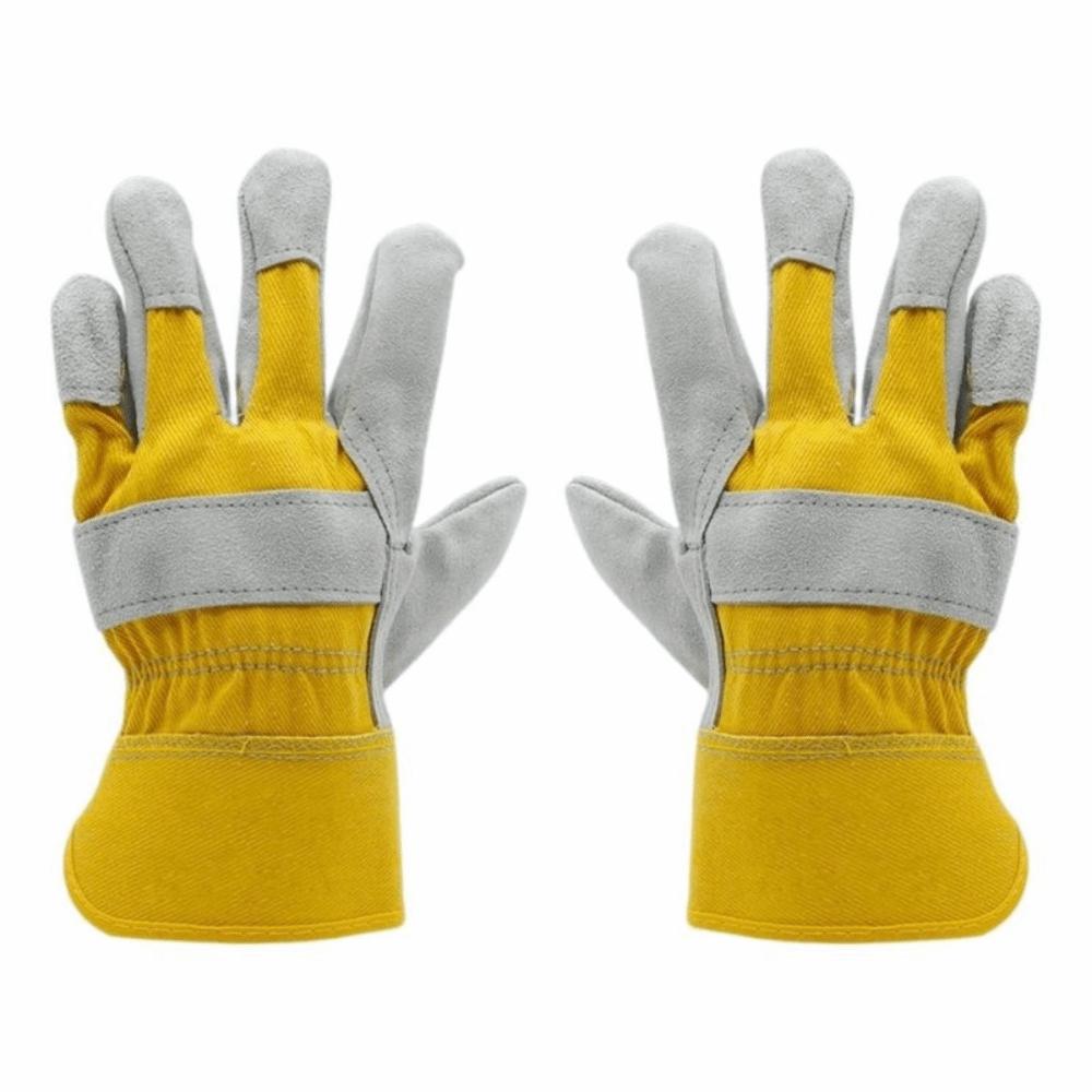 

Cowhide Leather Gardening Gloves Safety Heat Resistant Welding Gloves Thorn-proof Welding Palm Reinforced Welder Hand Glove жовтий