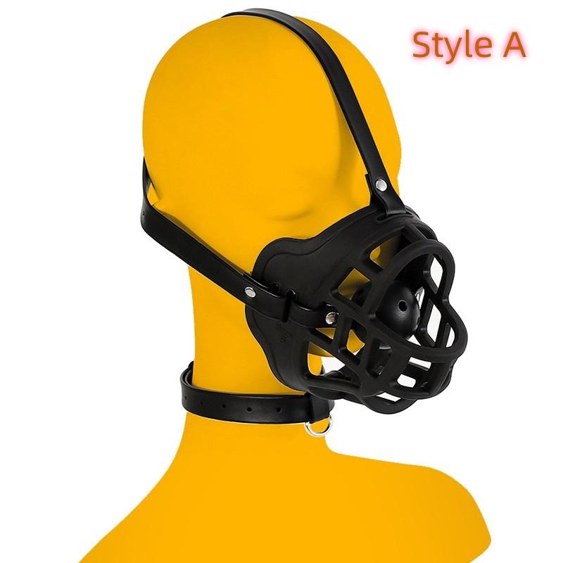 VaHppy Gag+Mask Set Dog Mouth Masks Adjustable size PU Black/Red SM BDSM Sex Toys Couple Games Alternative Stimulation Bondage