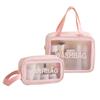 Large Capacity Frosted Transparent PVC Travel Wash Bag - Waterproof Makeup Bag