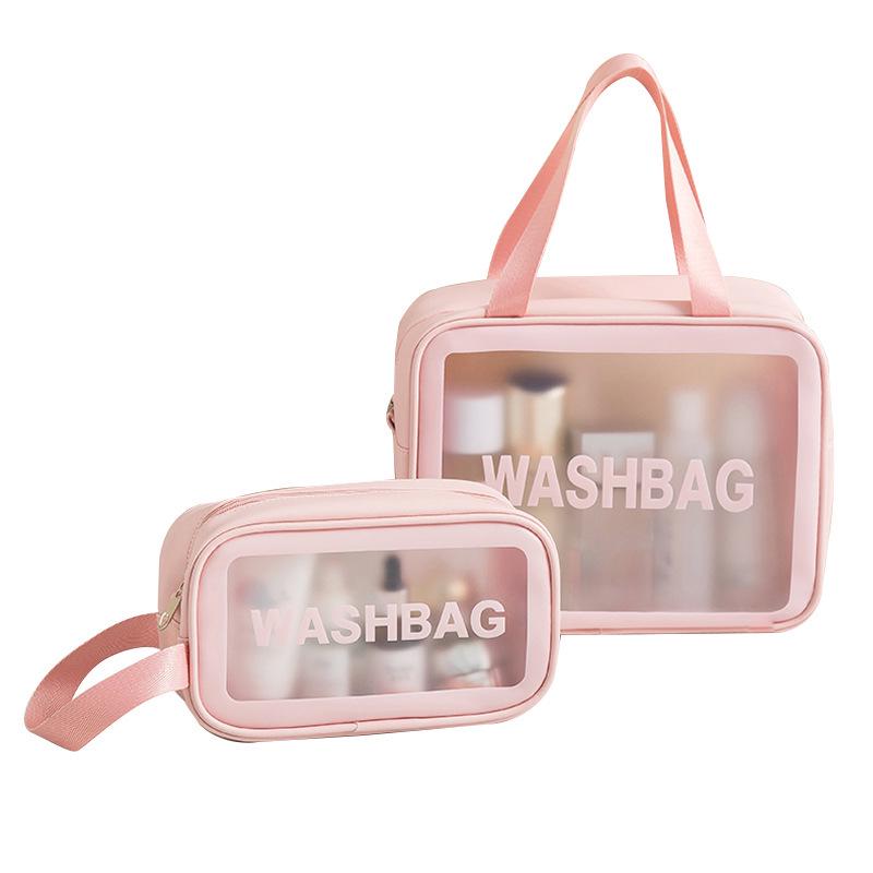 Large Capacity Frosted Transparent PVC Travel Wash Bag - Waterproof Makeup Bag
