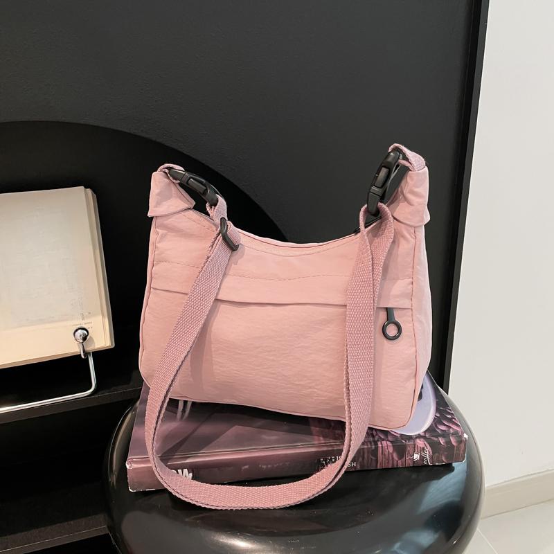 

2026 Summer Casual Designer Women Shoulder Bag Nylon Female Handbag Shoulder Bag Girls Messenger Bags Crossbody Women Purse рожевий