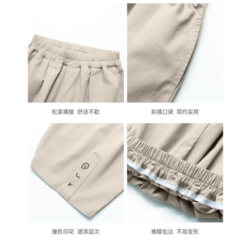 Boys Kids 100 Cotton Casual Summer Nine Point Trousers Children Daily Pants