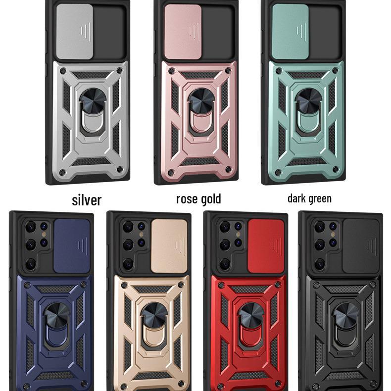 Samsung S22 Ultra Anti-Drop Phone Case with Push-Window and Car Ring