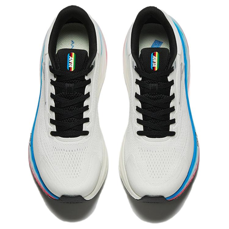 Anta Women Mahe 7 Professional Racing Training Running Shoes White Blue Red 122435578R-1