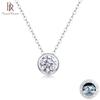 S925 Silver Necklace Mosang Stone Pure Pendant with Chain Silver Jewelry Plated with Platinum Straight
