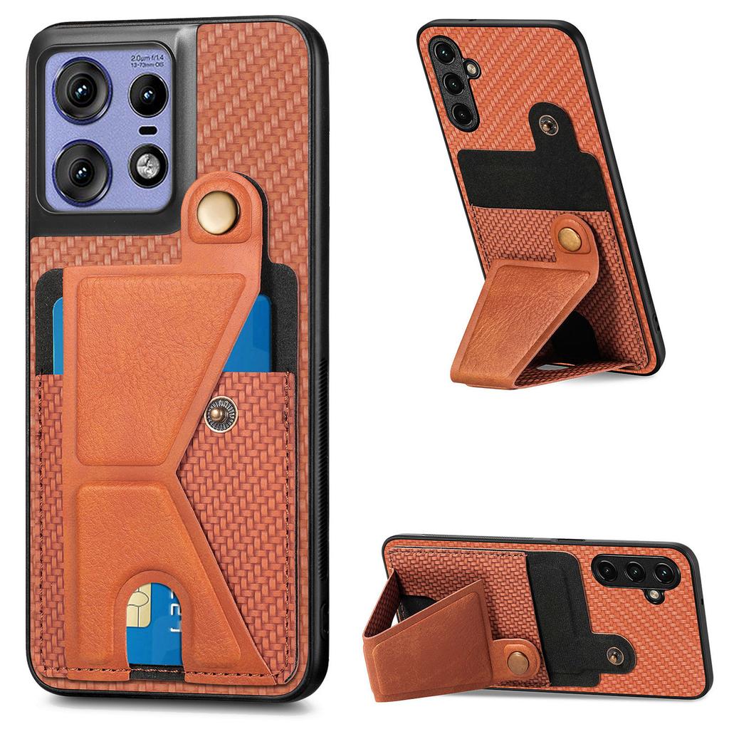 Für Motorola Edge 50 Pro 5G Hülle mit K-förmigem Ständer Leder Handy Rückseite