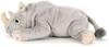 Calorata White Rhino Plush Toy Realistic Animal Toy Doll Gift Present Birthday Christmas Present (Reclining Series/Soft Touch) (Twice Tested) /