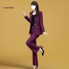 Spring 2025 Slim Fit Fashion Suit: Women's Two-Piece Set with Micro Flare Pants