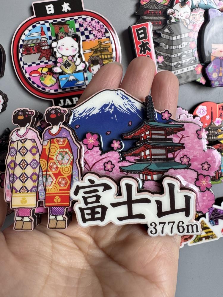 Japanese Refrigerator Sticker Tourist Souvenir Mount Fuji Cherry Blossom Rattan Thunder Door Lantern Fridge Magnets Gifts