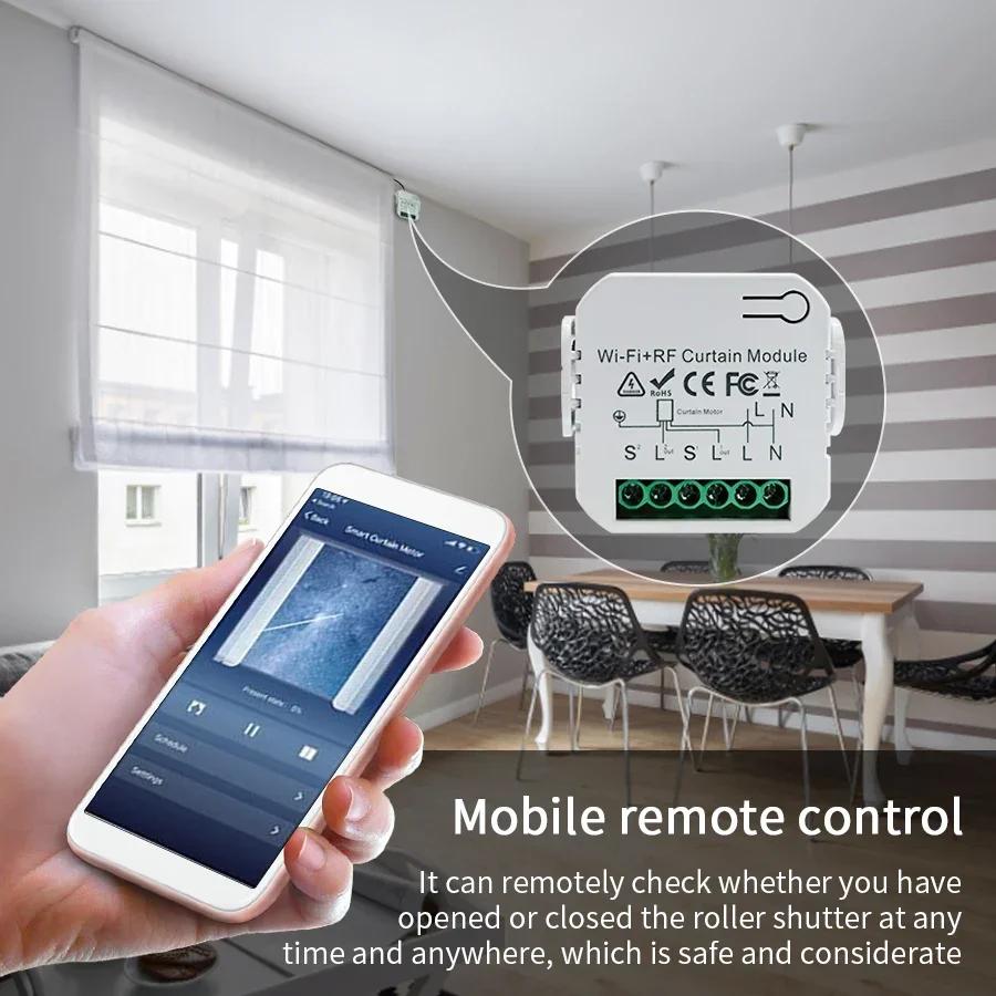 Tuya WiFi Smart Vorhangschalter RF433Mhz Rollladen Jalousie Motor Smart Life APP Sprachsteuerung Funktioniert mit Alexa Google Home